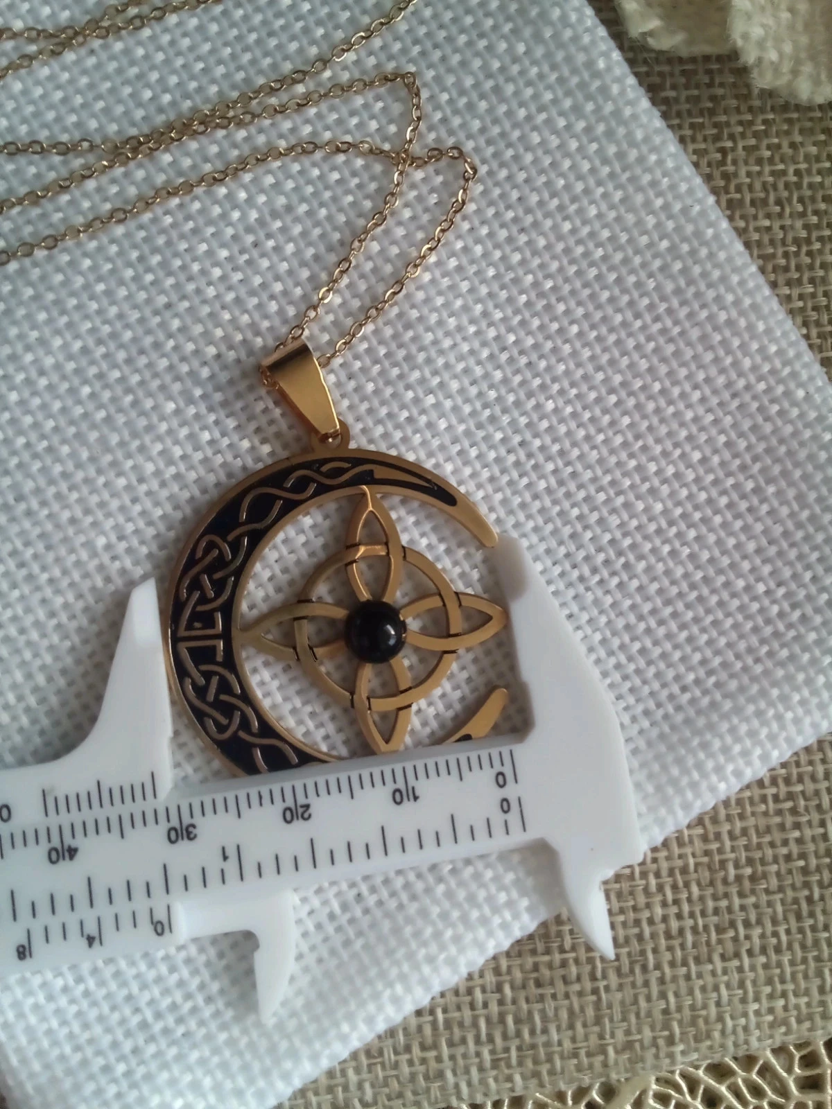 Collier magie celtique pierre d'obsidienne – photo 3